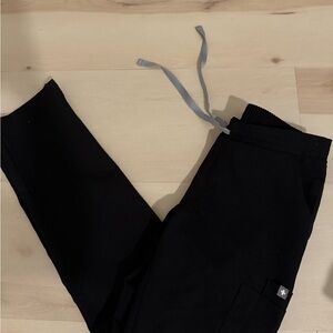 Black Jogger Pants with Gray Drawstring